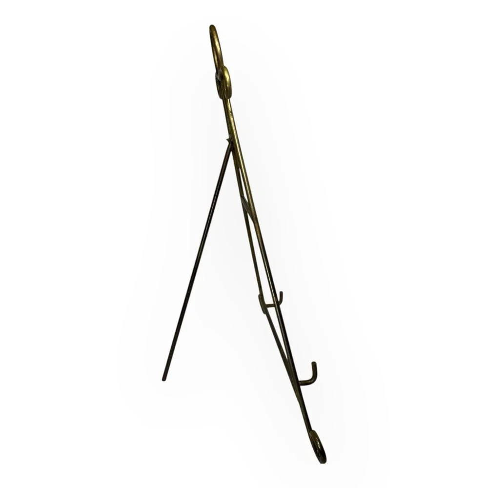 Vintage Solid Brass Adjustable Display Easel Stand Plate Book Art Holder 17–19